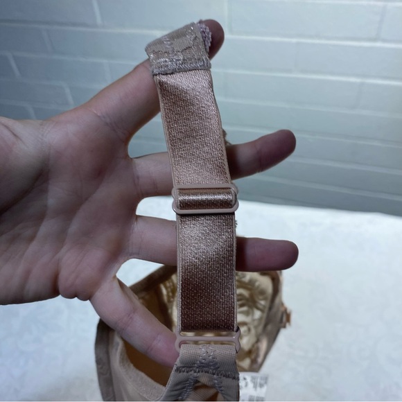 Glamorise Wonder Wire Front Closure Sheer Lace Cream Nude Demi Underwire Bra 36G - Picture 3 of 11